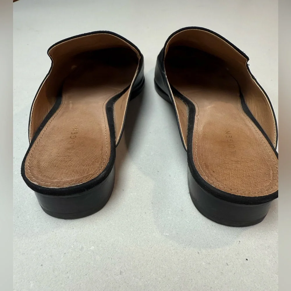 HALOGEN Corbin Black Suede Leather combo mule Size 6.5 - Picture 5 of 6